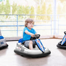 Aosom Toddler Bumper Car, 360° Rotation 6V Kids Electric Ride on Bumper Car with EVA Bumper Edges, Twins Motor, Songs, Horn, LED Lights, Safety Belt for 18-48 Months, White by TinyTreasures Baby Boutique