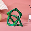 XMGZQ Emerald Green Knot Statue for Coffee Table Centerpiece Decor,Modern Abstract Art Geometric Sculpture and Figurines, Home Decor Accent,Cube Knick Knacks for Shelves,Bookshelf,Entryway,Floating by CozyNest Decor