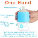 PopYum 5 oz Blue Anti-Colic Formula Making/Mixing/Dispenser Baby Bottles, 2-Pack with