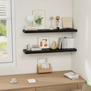 Fun Memories Black Floating Shelves 36 Inch Long, Rustic Farmhouse Bathroom Shelves Over Toliet, 36 x 8 Inch Floating Shelves for Wall, Deep Wall Shelf for Living Room, Kitchen, Bedroom, Set of 2 by CozyNest Decor