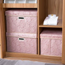 Prandom Larger Foldable Storage Boxes with Lid,Rose Pattern Fabric Decorative Storage Box,Cubes Organizers,Baskets with Handles,For Bedroom,Closet, Living Room,Pink,45x30x30cm[3-Pack] by TinyTreasures Baby Boutique
