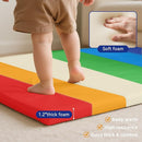 Foam Baby Play Mat: PU Leather Waterproof Kids Playmat - Trifold Floor Mat - Large Play Mat for Playpen Thick Pad Fodable Mattress Soft Toddler Mattress Infant Cushion for Preschool (Rainbow) by TinyTreasures Baby Boutique