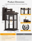 Dusk to Dawn Outside Lights for House, Oil Rubbed Bronze Anti-Rust Aluminum Exterior Lighting Fixtures, Easy-to-Install Waterproof Modern Outdoor Wall Light for Porch, Garage, Front Door by GreenHaven Gardens