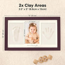 Baby Hand and Footprint Kit - Clay Handprint Keepsake Frame, Newborn Nursery Picture Frame, Personalized New Mom Gifts for Baby Shower & Registry (Auburn) by TinyTreasures Baby Boutique