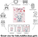 Custom Nursery Crib Bedding Set: Personalized Name 4 Piece Pink Checkered Elephant Pattern Baby Crib Sets for Girls - Toddler Double Layer Blanket Set, Comfortable Crib Bed Sheets for Baby Toddlers by TinyTreasures Baby Boutique