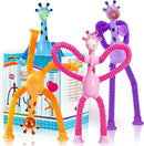 Giraffe Sensory Toys 4Pcs Gift for Toddlers Girls Year Old Ages 3 4 5 6 7 8 9 10, Suction Autism Toy Pop Tube Fidget Toys Autistic Travel Toys Stocking Easter Basket Stuffer Valentine Gift for Kids by TinyTreasures Baby Boutique