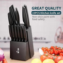 Zhang Xiao Quan Since 1628 15-Piece Kitchen Knife Block Set with Sharpening Steel Knive Set Ergonomic Handle Dishwasher Safe(Black) by CozyNest Decor