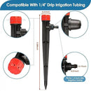 360 Degree Drip Irrigation Emitters Fittings: Adjustable Drip Irrigation Sprayer for 1/4 inch Drip Irrigation Tubing 8 Stream Dripper on 5" Arrow Stake with Barbed Locked Nut (50 Pieces) by GreenHaven Gardens