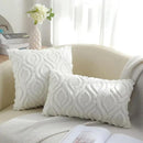 decorUhome Throw Pillow Covers 22x22 Inch Set of 2, Soft Plush Decorative Faux Fur Cream Beige Solid Couch Pillow Covers, Accent Farmhouse Neutral Square Euro Pillow Cases for Sofa Bed Living Room by CozyNest Decor