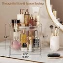 LAMU 2 Tier Lazy Susan Turntable Organizer 9.25'' Rotating Spice Rack Organization for Cabinet, Kitchen, Pantry, Countertop, Bathroom, Vanity, Medicine Cabinet Organizer, Clear by CozyNest Decor