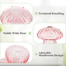 Glasseam Mushroom Plant Propagation Stations: Pink Glass Terrarium Jar Set of 5 Cute Planters for Indoor Plants Decorative Propagate Vase Unique Gifts for Women Home Office Decor by GreenHaven Gardens