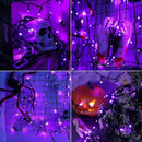 Brizled Purple Halloween Lights, 33ft 100 LED 5mm Wide Angle Halloween String Lights, 120V UL Certified Connectable Light String Purple Mini Light for Party Indoor Outdoor Tree Decoration, Black Wire by TinyTreasures Baby Boutique