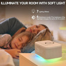 Alarm Clock Speaker Wireless Charger, Digital Alarm Clocks Bedrooms Bluetooth, Alarm Clock Dimmable Light Bedrooms Dual Alarm Snooze Dimmer 12 24H RGB Night Light Bluetooth USB AUX, White by TinyTreasures Baby Boutique