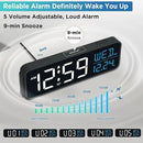 Peakeep Large Display Digital Alarm Clock for Bedrooms, Date Day of Week Calendar Desk Table Clocks for Living Room Office, Dimmable Plug in Electric Clock, 5 Volumes, Loud, Auto DST by CozyNest Decor