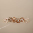 FRIGG Natural Rubber Baby Pacifier 6-Pack Cinnamon Charm | Made in Denmark | BPA-Free (0-6 Months) by TinyTreasures Baby Boutique