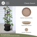 The HC Companies Flower Pot Saucers - Plastic Plant Saucer for Outdoors & Indoors - Traditional Design Plant Pot Trays for Water Drainage - Durable & Stylish Round Plant Tray (8-inch Sandstone) by GreenHaven Gardens