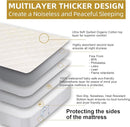 Lofe Organic Cotton Crib Mattress Protector - Top&Side Waterproof, 100% Waterproof Crib Mattress Protector, Breathable Baby Crib Mattress Cover, Toddler Crib Mattress Fitted 52x28x9 in by TinyTreasures Baby Boutique