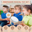 Baby Musical Instruments - Montessori Musical Toys for Toddlers 1-3, Wooden Percussion Instruments Set, Neutral Colors Modern Boho Music Toys for 1 Year Old, Kids Preschool Educational Birthday Gifts by TinyTreasures Baby Boutique