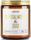 AOOVOO Sandalwood Oud Candle - Sandalwood Candle, Scented Candles, Soy Candles for Home Scented, 9oz by CozyNest Decor