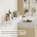 36 inch Floating Shelves Wall Shelves for Office with Invisible Brackets, 8 inch Deep Shelves for Bathroom, Living Room, Kitchen, Office, 36x7.9 inch deep Set of 2, White by CozyNest Decor