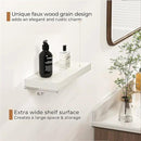 Fun Memories Floating Shelves - 16 Inch Rustic White Wall Shelf - Wall Mounted Shelves for Wall Decor Storage - Wooden Shelves with Invisible Brackets for Living Room, Bedroom, Kitchen, 2 Pack by CozyNest Decor