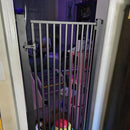 55.1 Inch Tall Baby Gate Auto Close Dog Gate Adjustable 29.92"- 48.03" Wide Pressure Mounted Walk Through Swing Pet Gate for Doorways (Black, 29.92"- 48.03") by TinyTreasures Baby Boutique