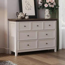 BLANKSPACE 7 Drawer Dresser, Modern Farmhouse Dresser Chest of Drawer for Bedroom, Chest of Drawers Storage Cabinet for Living Room, Entryway, Hallway, Antique White by CozyNest Decor