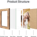 4x6 Picture Frame Set of 4, 4 x 6 Wood Photo Frames with Mat for 3.5x5, Natural Wooden Frame with Real Glass Cover for Wall and Tabletop Display,Brown by CozyNest Decor