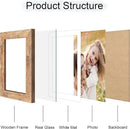 5x7 Picture Frame Set of 4, 5 x 7 Wood Photo Frames with Mat for 4x6, Natural Wooden Frame with Real Glass Cover for Wall and Tabletop Display,Brown by CozyNest Decor
