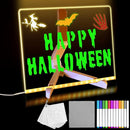 LED Acrylic Message Board, Light Up Acrylic Dry Erase Board 5.9x5.9” with Stand, LED Note Board with Colors for Kids, Glow Memo Message Writing Board with Light, Drawing Stencils Set Included by TinyTreasures Baby Boutique