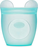 Zip Top Reusable 100% Silicone Baby + Kid Snack Containers - The only containers that stand up, stay open and zip shut! No Lids! Made in the USA - Teal Bear by TinyTreasures Baby Boutique