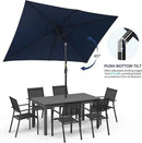 SUNVIVI OUTDOOR Patio Umbrella, 6.5' x 10' Rectangular Patio Umbrella, Metal Pole Square Outdoor Umbrella with Crank and Push Button Tilt, 6 Steel Ribs, Polyester Canopy by GreenHaven Gardens