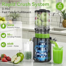 Cold Press Juicer - 5.3" Large Feed Chute Juicer Machines for Whole Vegetables & Fruits, 99% High Juice Yield, Quiet & Easy to Clean Slow Masticating Juicer, BPA-Free, Preserves More Nutrients (Black) by CozyNest Decor