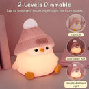 Penguin Silicone Night Light, Cute Pink Penguin Lamp with Knitted Hat, Soft Nursery Nightlight, USB Rechargeable/Dimmable,LED Squishy Novelty Animal Bedside Lamp,Funny Gifts for Kids/Girls by TinyTreasures Baby Boutique
