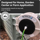 Macnaught Retractable Garden Hose Reel, 60 Ft Water Hose Reel Heavy Duty Retractable Hose with Metal 180° Swivel Rotation Bracket for Wall Mount - Beige by GreenHaven Gardens