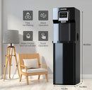 2 in 1 Bottom Load Water Cooler Dispenser with Ice Maker for 3 Gallon Bottle 17lbs Daily Capacity (NO HOT Water) Black by CozyNest Decor
