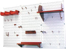 Wall Control Pegboard Organizer 4 ft. Metal Pegboard Standard Tool Storage Kit with White Toolboard and Red Accessories by GreenHaven Gardens
