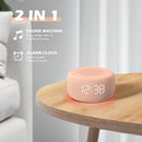Buffbee Sound Machine & Alarm Clock 2-in-1, 0-100% Clock Face Brightness, Bottom Colored Light, Sleep Timer, Precise 30-Level Volume White Noise Machine, Digital Alarm Clocks for Bedrooms - Peach by TinyTreasures Baby Boutique