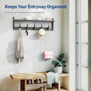 Tatub 29" Rustic Coat Rack Wall Mount with Shelf, Entryway Wall Hooks with Shelf, Coat Hangers for Bathroom, Living Room, Bedroom, Dark Grey by CozyNest Decor