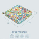LVTXIII Patio Chair Cushions 22"x22"x3", Water-Repellent Outdoor Seat Cushions for Patio Furniture, Square Chair Pads with Ties for Home Garden Decoration, Set of 2, Paisley Multi by GreenHaven Gardens