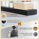Floating Shelves 3 inch Thick for Wall Set of 2,Solid Pine Wood Wall Mount Shelf for Kitchen Living Room Bedroom Bathroom,8" D x 48" L x 3" H-Black by CozyNest Decor