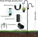 Double Shepherds Hooks For Outdoor 108 Inch, Heavy Duty Metal Bird Feeder Pole Stand With 5 Base Prongs, 28.5 To 108 Inch Adjustable Garden Holder For Hanging Plant, Wind Chimes, Wedding Garden Etc by GreenHaven Gardens