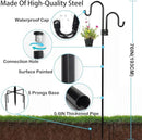 Double Shepherds Hooks For Outdoor 76 Inch, Heavy Duty Metal Bird Feeder Pole Stand With 5 Base Prongs, 28.5 To 76 Inch Adjustable Garden Holder For Hanging Plant, Wind Chimes, Wedding Garden Etc by GreenHaven Gardens
