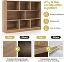 Tangkula 8-Cube Bookcase, Wood 3 Tier Open Storage Bookshelf, Modern Multipurpose Display Cabinet for Living Room, Study, Reading Nook, 48 x 12.5 x 36.5 Inch, Natural by CozyNest Decor