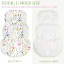 Infant Car Seat Insert, Car Seat Head Support Baby Girls Boys, Soft & Reversible Newborn Carseat Insert Cushion with 2 Strap Covers, for Stroller, Swing, Bouncer (White Wildflowers) by TinyTreasures Baby Boutique