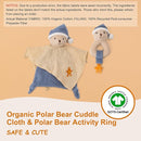 Organic Cotton Stuffed Animal Rattle Baby Toys, Plush Polar Bear Cuddle Cloth and Hand Grip Ring Rattles Plush Toy Set for Newborns Infant Boys Girls, 2 PCS by TinyTreasures Baby Boutique