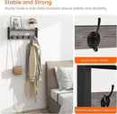 Homode Wall Hooks with Shelf, Coat Rack Wall Mount, Entryway Shelf with Hooks for Clothes, Backpack, Key, Purse - Rustic Grey by CozyNest Decor