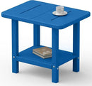Outdoor Side Table - 2-Tier Storage All Weather Outdoor End Table for Patio - HDPE Morden Easy Maintenance Adirondack Side Table for Pool Porch Balcony Garden Lawn Backyard Outside Indoor by GreenHaven Gardens