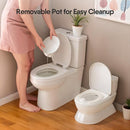 2-in-1 Toddler Potty Training Toilet - Larger Potty Chair & Detachable Training Seat for Boys & Girls Ages 1-3 with Flushing Sound, Wipes Storage, Toilet Paper Holder by TinyTreasures Baby Boutique