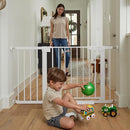 Cumbor 2 Pack 29.7-46" Baby Gate for Stairs, Mom's Choice Awards Winner-Auto Close Dog Gate for doorways, Easy Install Pressure Mounted Pet Gates indoor, Easy Walk Thru Wide Safety Gate for Dog, White by TinyTreasures Baby Boutique